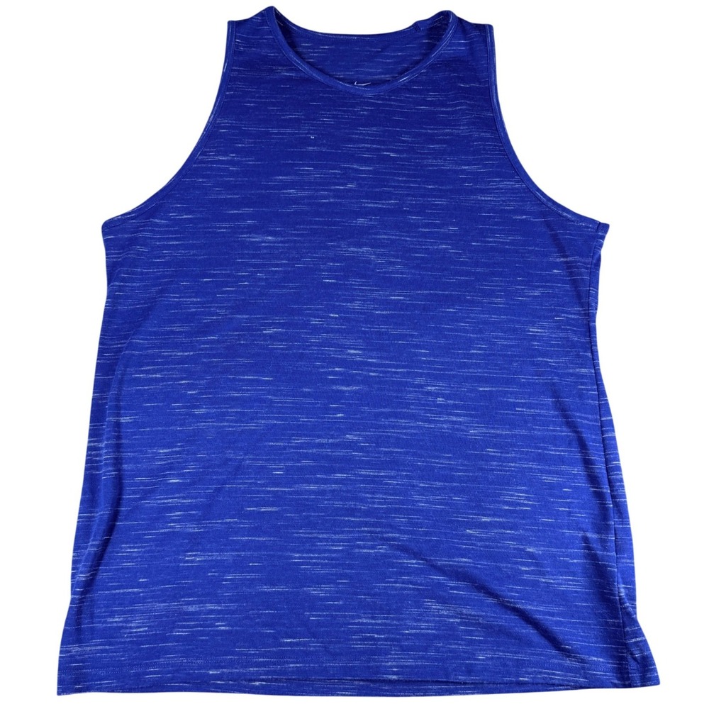 Nike Dri-FIT Training Tank Top Space Dye Blue Large Polyester Rayon Womens